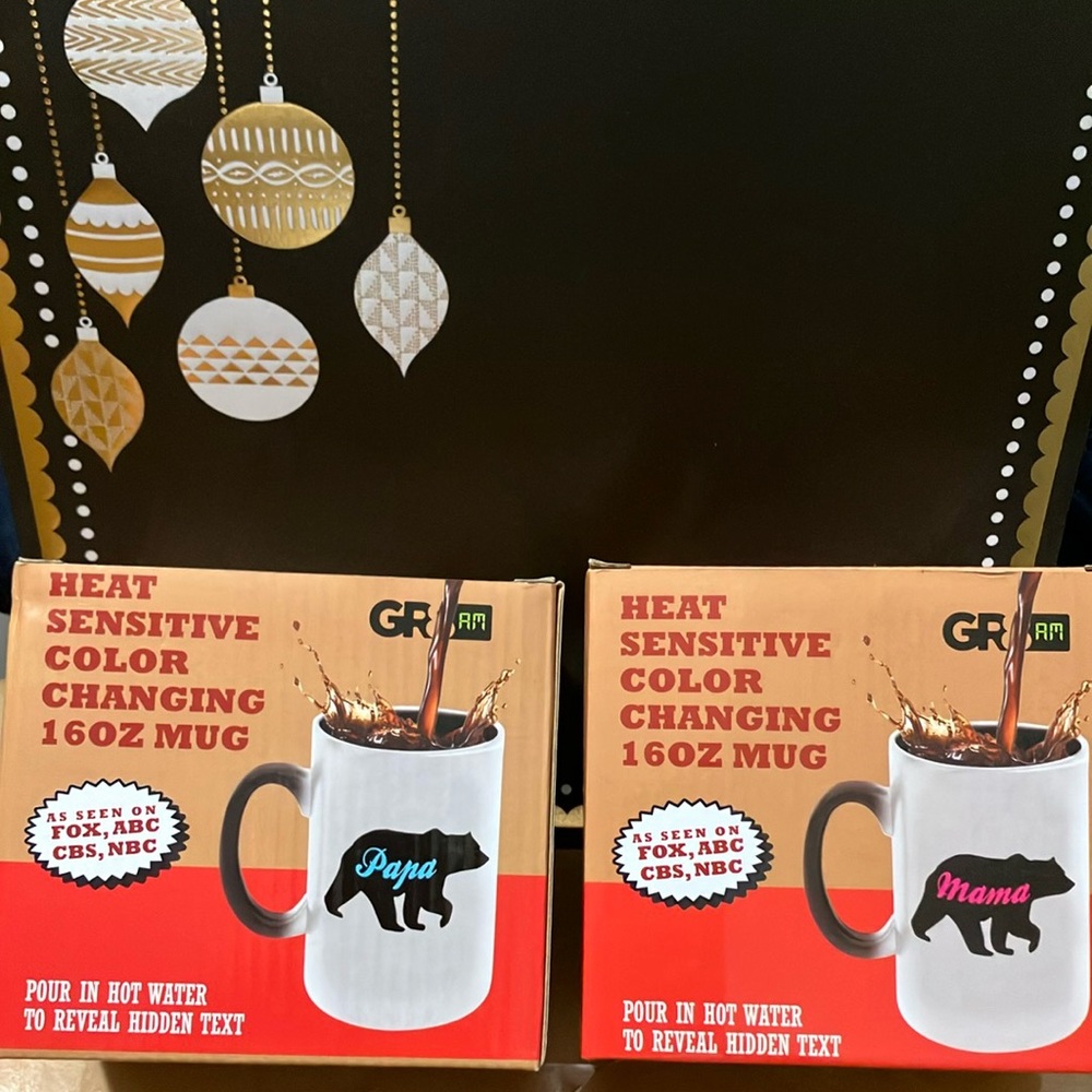 🩷MAMA BEAR”& 💙PAPA BEAR;HEAT SENSITIVE MUG Set